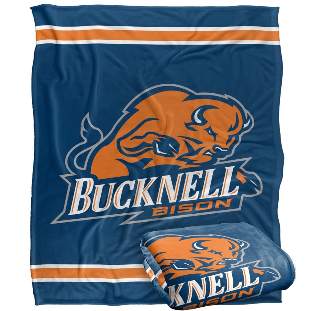 Bucknell University Bison Blanket, 50" x 60", Primary Logo Stripes, Silky Touch Super Soft Throw