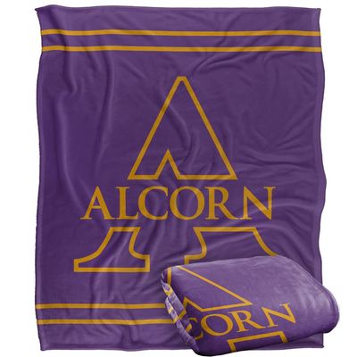 Alcorn State University Braves Blanket, 50" x 60", Primary Logo Stripes, Silky Touch Super Soft Throw