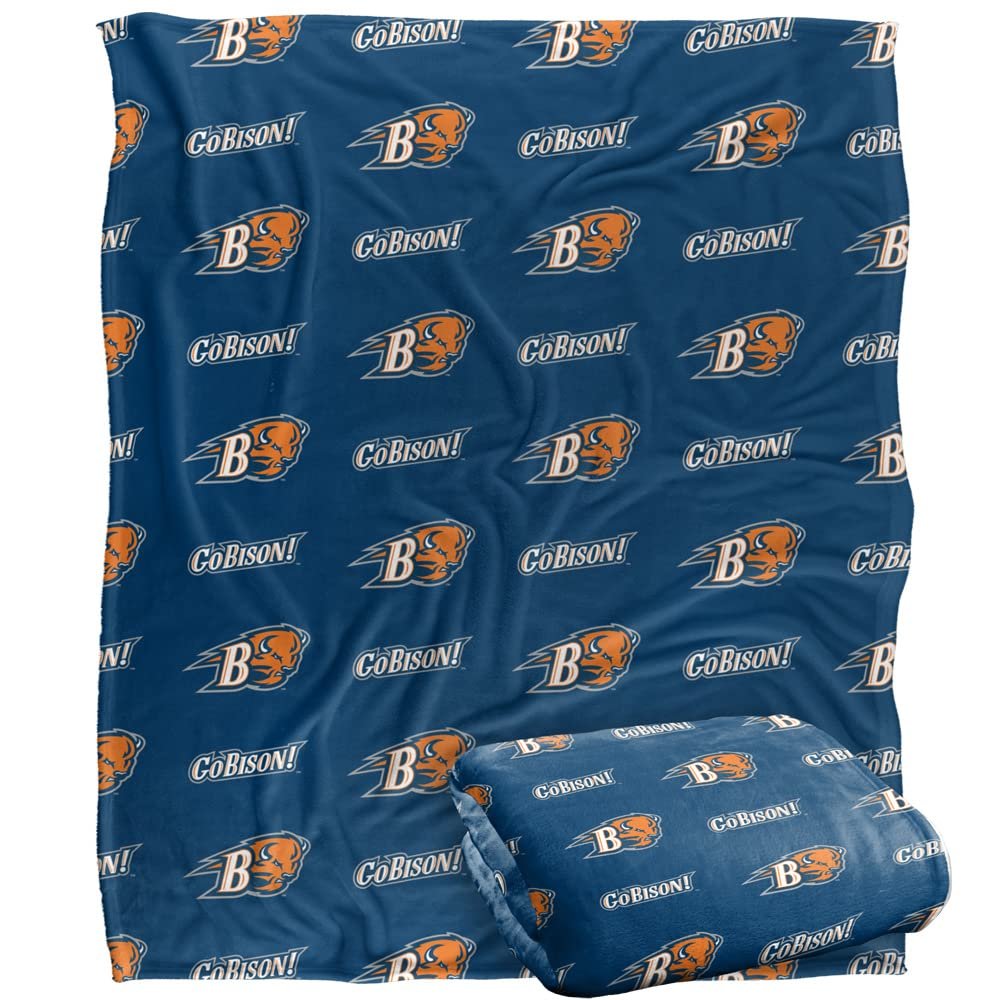 Bucknell University Bison Blanket, 50" x 60", Logo Pattern, Silky Touch Super Soft Throw