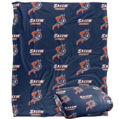 Salem State University Vikings Blanket, 50" x 60", Logo Pattern, Silky Touch Super Soft Throw