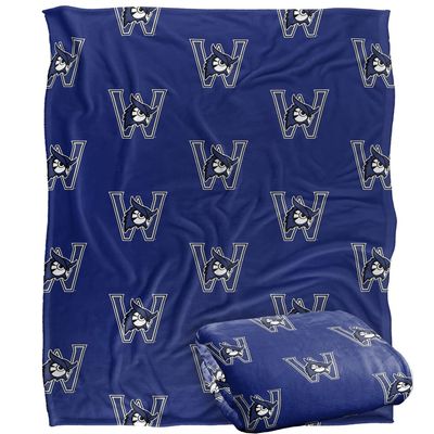 Westfield State University Owls Blanket, 50" x 60", Logo Pattern, Silky Touch Super Soft Throw