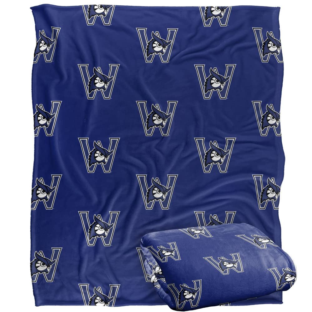 Westfield State University Owls Blanket, 50" x 60", Logo Pattern, Silky Touch Super Soft Throw