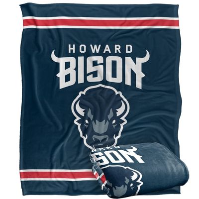 Howard University Bison Blanket, 50" x 60", Primary Logo Stripes, Silky Touch Super Soft Throw