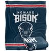 Howard University Bison Blanket, 50" x 60", Primary Logo Stripes, Silky Touch Super Soft Throw view 1