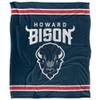 Howard University Bison Blanket, 50" x 60", Primary Logo Stripes, Silky Touch Super Soft Throw view 2
