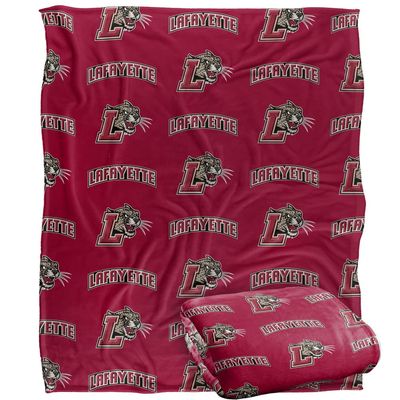 Lafayette College Bulldogs Blanket, 50" x 60", Logo Pattern, Silky Touch Super Soft Throw