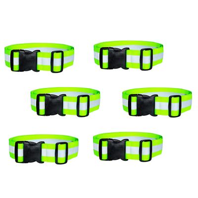 DASHGLOW - 6 Pack - Reflective Glow Belt Safety Gear, Pt Belt, for Running Cycling Walking Marathon Military (6 Pack)