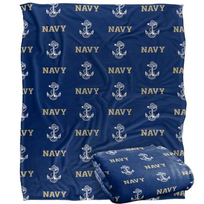 US Navel Academy Midshipmen Blanket, 50" x 60", Logo Pattern, Silky Touch Super Soft Throw