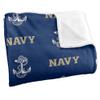 US Navel Academy Midshipmen Blanket, 50" x 60", Logo Pattern, Silky Touch Super Soft Throw view 3