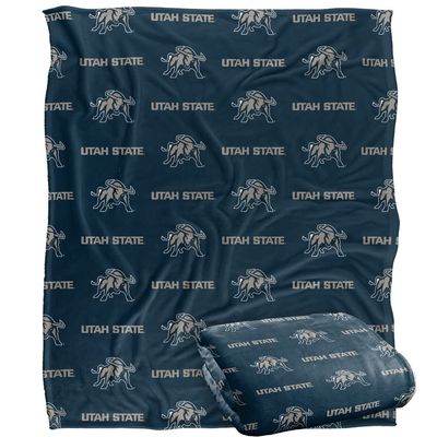 Utah State University Aggies Blanket, 50" x 60", Logo Pattern, Silky Touch Super Soft Throw