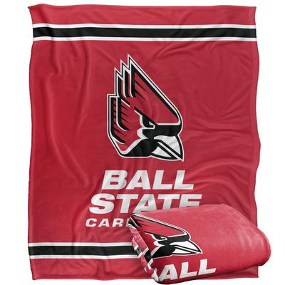Ball State University Cardinals Blanket, 50" x 60", Primary Logo Stripes, Silky Touch Super Soft Throw