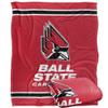 Ball State University Cardinals Blanket, 50" x 60", Primary Logo Stripes, Silky Touch Super Soft Throw view 1
