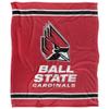 Ball State University Cardinals Blanket, 50" x 60", Primary Logo Stripes, Silky Touch Super Soft Throw view 2
