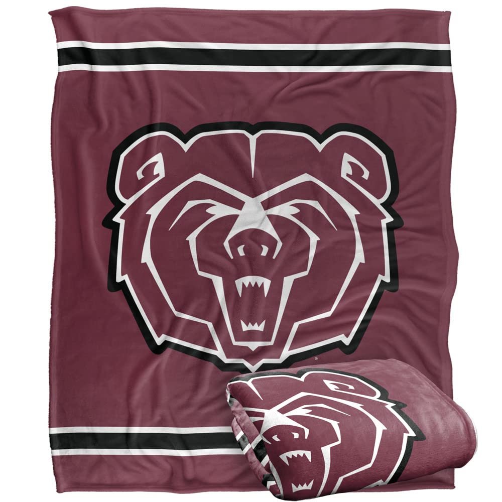 Missouri State University Bears Blanket, 50" x 60", Primary Logo Stripes, Silky Touch Super Soft Throw