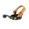AJ Tack Men's Black Steel Reining Horse Spurs and Straps view 1