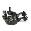 AJ Tack Men's Black Steel Reining Horse Spurs and Straps view 3