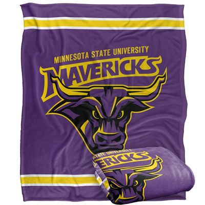 Minnesota State University Mankato Mavericks Blanket, 50" x 60", Primary Logo Stripes, Silky Touch Super Soft Throw