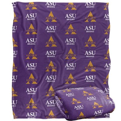 Alcorn State University Braves Blanket, 50" x 60", Logo Pattern, Silky Touch Super Soft Throw