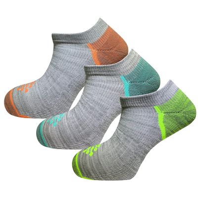 True Energy Women's Ankle Socks, Sports Socks with Cushioned Comfort and Active Recovery, 3 Pairs - Gray/Neon/Turquoise/Orange