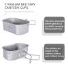 Boundless Voyage 750ml+400ml Titanium Military Mess Kit Set Ultralight Camping Cookware with Folding Handle, Hanging Rope for Outdoor Cooking, Hiking, Backpacking Ti2048C view 4