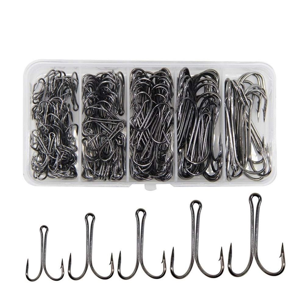 150pcs/box High Carbon Steel Double Fishing Hooks Fly Tying Double Hook for Jig Bass Fishhook DaJiKan