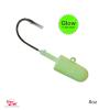 5pcs Glow Fish WOW! 8oz Bullet Jighead with 32786 MUSTAD 10/0 Hook 2X Strong Black Nickel Hooks Jig Heads view 3