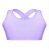 Hansber Kids Girls Basic Sports Bra Sleeveless Crisscross Keyhole Back Crop Top Dance/Yoga/Running Cami Purple 9-10 view 1