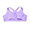 Hansber Kids Girls Basic Sports Bra Sleeveless Crisscross Keyhole Back Crop Top Dance/Yoga/Running Cami Purple 9-10 view 4