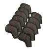 HB1 11pcs 4-9 ASPXL Gradients Number Golf Iron Head Covers Long Neck Classic Black PU Iron Headovers Wedges Covers for Most Iron,Red view 2