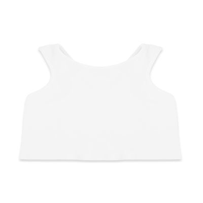 Kurve Premium Girls Seamless Supersoft Sleeveless Crop Tank Top - Stretchy Bra, UV UPF 50+ (Made in USA), White, 9 Years-14 Years