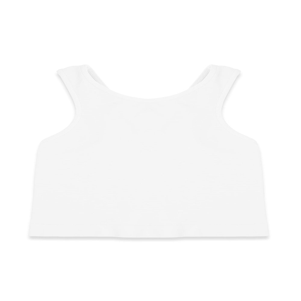Kurve Premium Girls Seamless Supersoft Sleeveless Crop Tank Top - Stretchy Bra, UV UPF 50+ (Made in USA), White, 9 Years-14 Years