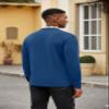 COOFANDY Men's Polo Shirt Long Sleeve Casual Button Polo Tee Plaid Collared Golg Shirt with Pocket Royal Blue view 4