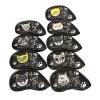 HB1 9Pcs/Set Golf Iron Head Cover Animal Design Protective Sleeve Suitable for Right and Left Handed PU Artificial Leather of Four Colors,Black view 2