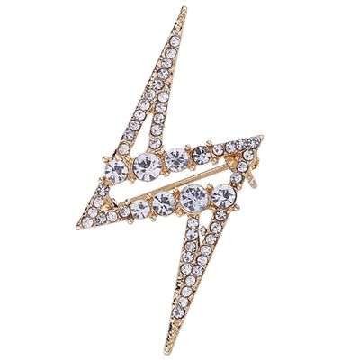Flairs New York Gentleman's Essentials Premium Handmade Artisan Lapel Pins (Pack of 1 Pin, Gold Lightening)