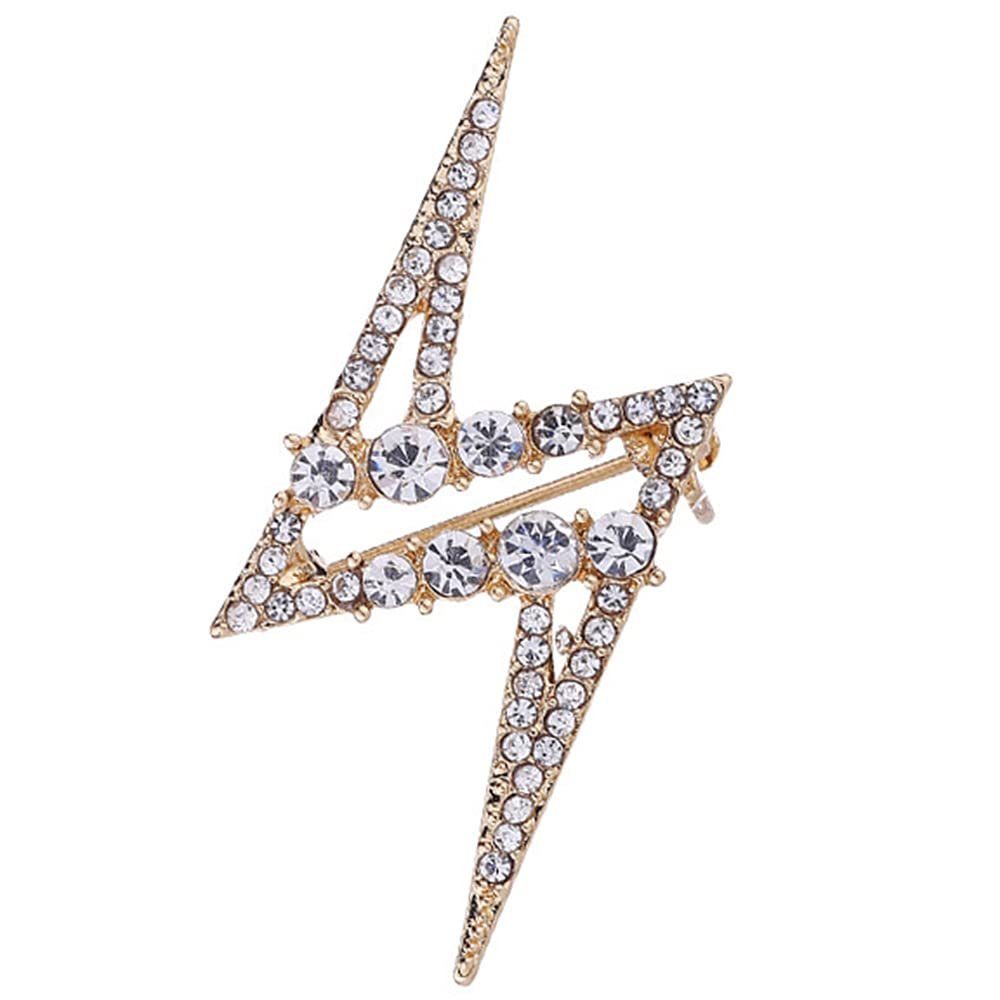 Flairs New York Gentleman's Essentials Premium Handmade Artisan Lapel Pins (Pack of 1 Pin, Gold Lightening)