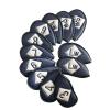 HB1 12Pcs Portable Set Golf Club Cover PU Leather Waterproof Double Sided Upgrade Magnetic Putter Waterproof Iron Head Covers Protector Headovers,Blue view 1