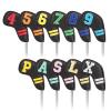 HB1 11Pcs/Set Waterproof Black PU Extended Golf Iron Head Cover Colorful Number Embroideried Protector Headcover Velcro Closure Cap Cover view 1