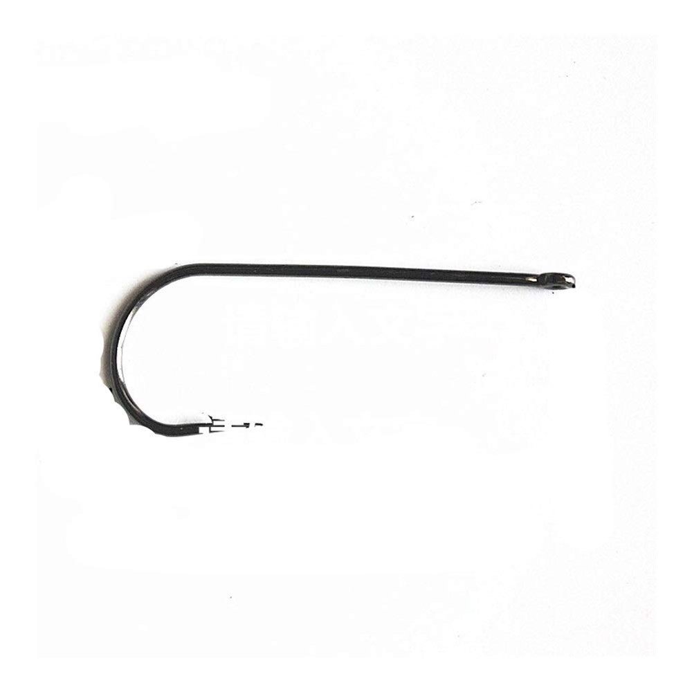 100pcs Carbon Steel Fishing Hooks Black Color Long Shank Straight Shank Streamer Dry Fly Tying Fishing Hook for Jig DaJiKan (Color : Red)