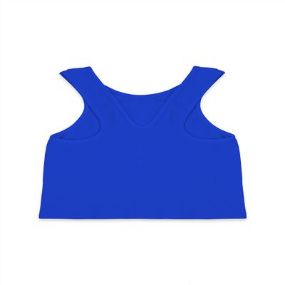 Kurve Premium Girls Seamless Supersoft Sleeveless Crop Tank Top - Stretchy Bra, UV UPF 50+ (Made in USA), Cobalt, 9 Years-14 Years