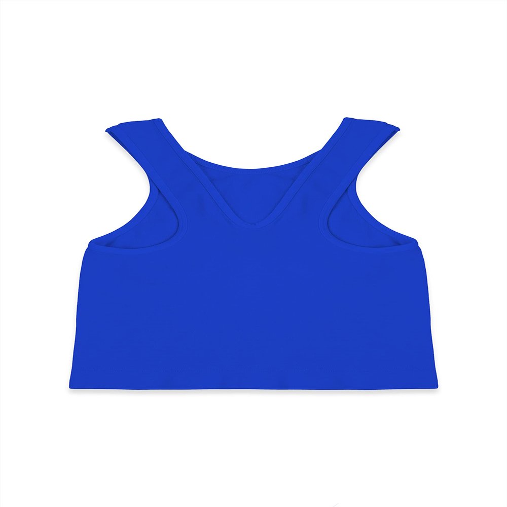 Kurve Premium Girls Seamless Supersoft Sleeveless Crop Tank Top - Stretchy Bra, UV UPF 50+ (Made in USA), Cobalt, 9 Years-14 Years