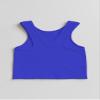 Kurve Premium Girls Seamless Supersoft Sleeveless Crop Tank Top - Stretchy Bra, UV UPF 50+ (Made in USA), Cobalt, 9 Years-14 Years view 4