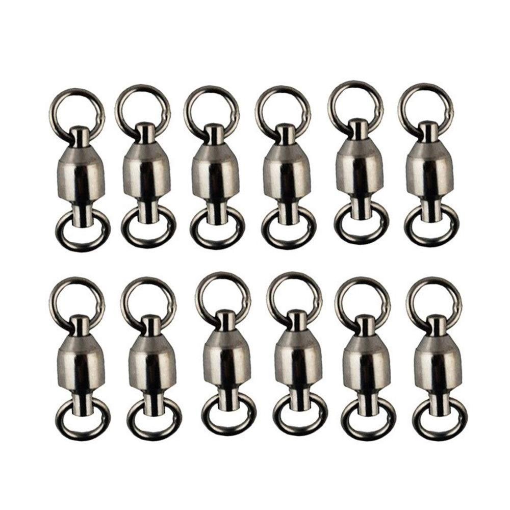 50pcs Ball Bearing Fishing Swivel/Solid Ring Brass/Nickle Sea Fishing Swivels Connector Size1#-8# DaJiKan (Color : 7)