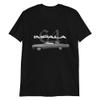 1964 Chevy Impala 4 Door Hardtop Classic Car Graphic T-Shirt | Vintage Car Enthusiast Gift Black view 1