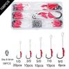 106pcs/box Strong Stainless Steel Assist Bait Fishing Hook with PE Line Split Ring for Sea Fishing Jigging Bait DaJiKan view 4