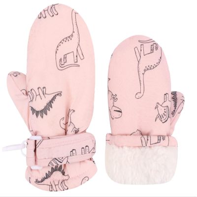 Slivery Color Toddler Gloves Kids Mittens Winter Warm Lined Fleece Gloves Waterproof Snow Baby Mitten for Boys Girls
