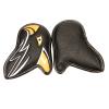 HB1 11pcs/Set Golf Head Covers Fit Most Clubs Wedge Classic Black Pu Leather Water Resistant Durable Eagle Tail Design Golf Accessories,Yellow view 3