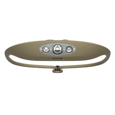 Knog Bandicoot 250 LED Headlamp - Rechargeable Camping Headlamp with 40m Beam, IP67 Waterproof,Multi-Mode Lighting & Silicone Strap - Durable,Innovative Headlamp for Hiking & Outdoors,Pale Green Olive