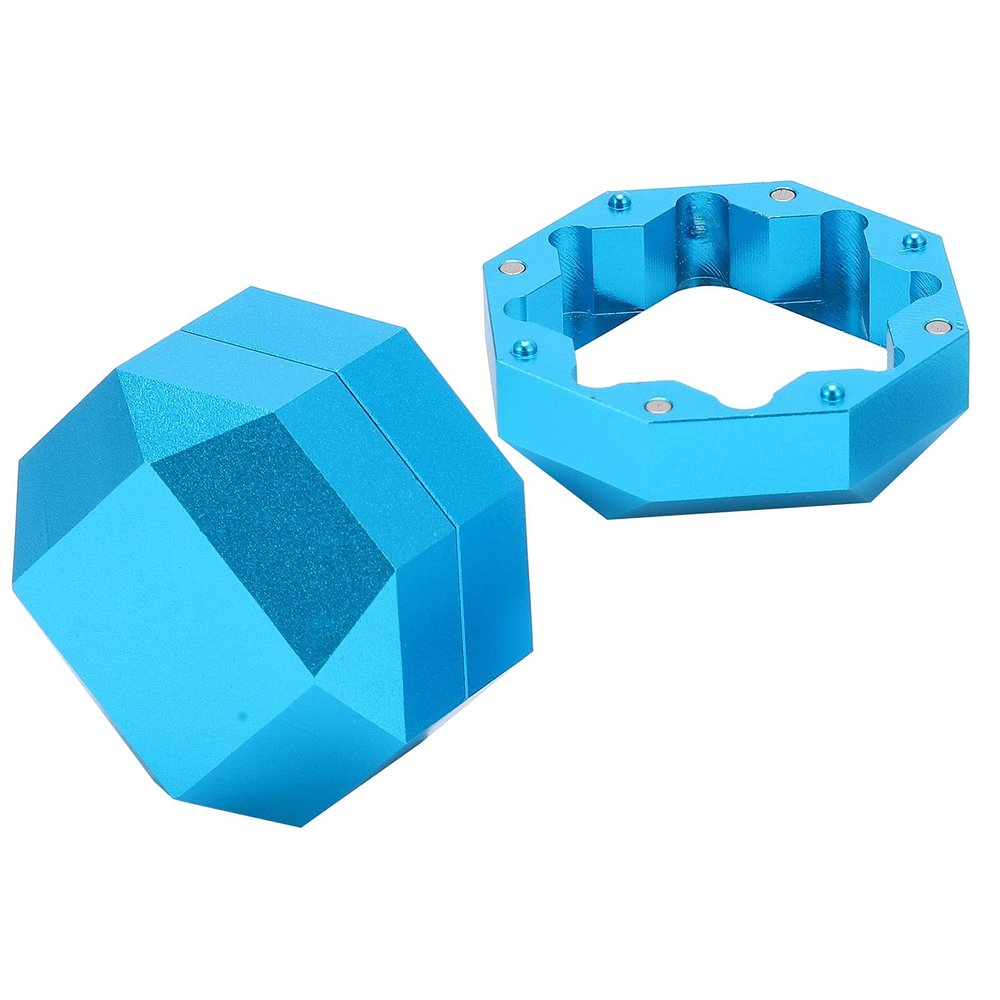 Hilitand Billiard Chalk Holder, Aluminum Portable Mini Cue Tip Magnetic Billiard Pool Cue Chalk Box for Billiard Billiard Competition(Blue)
