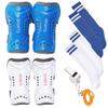 Wrzbest 2 Pair Kids Soccer Football Shin Guards Protector Calf Knee Protective Gear and 2 Pair Long Sleeve Socks with Referee Whistle for 3-13 Teenagers, Boys, Girls,Kids,Youth (Ages 3 to 6) view 1