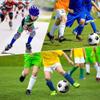 Wrzbest 2 Pair Kids Soccer Football Shin Guards Protector Calf Knee Protective Gear and 2 Pair Long Sleeve Socks with Referee Whistle for 3-13 Teenagers, Boys, Girls,Kids,Youth (Ages 3 to 6) view 2